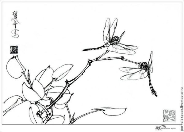 Раскраски в стиле китайской живописи