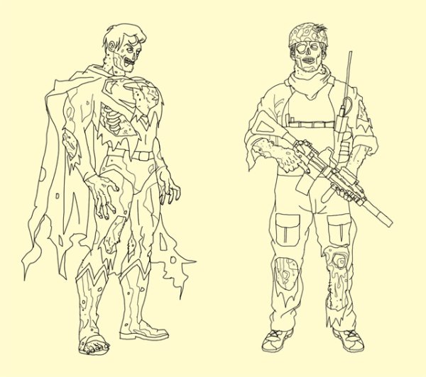 Раскраски для мальчиков зомби апокалипсис