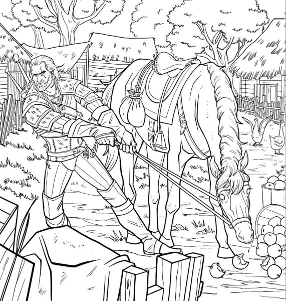 Ведьмак 3 Дикая охота раскраска