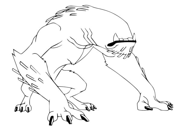 Раскраска Бен 10 космический пёс