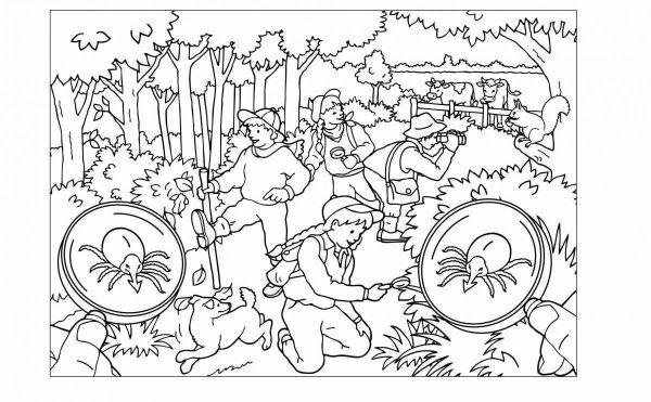 Разбойники в лесу раскраска