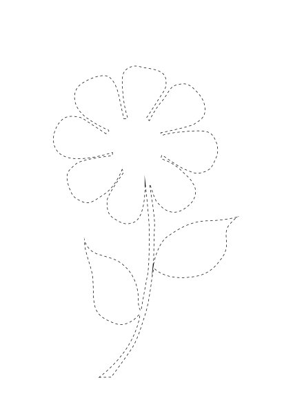 Цветочки пунктир для детей