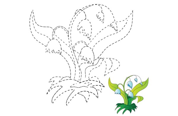 Рисование по точкам Подснежник