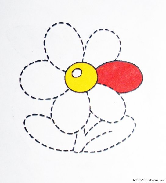 Цветочки пунктир для детей