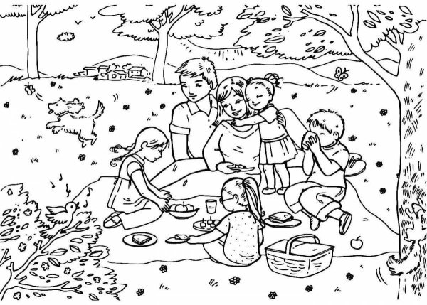 Раскраска семья