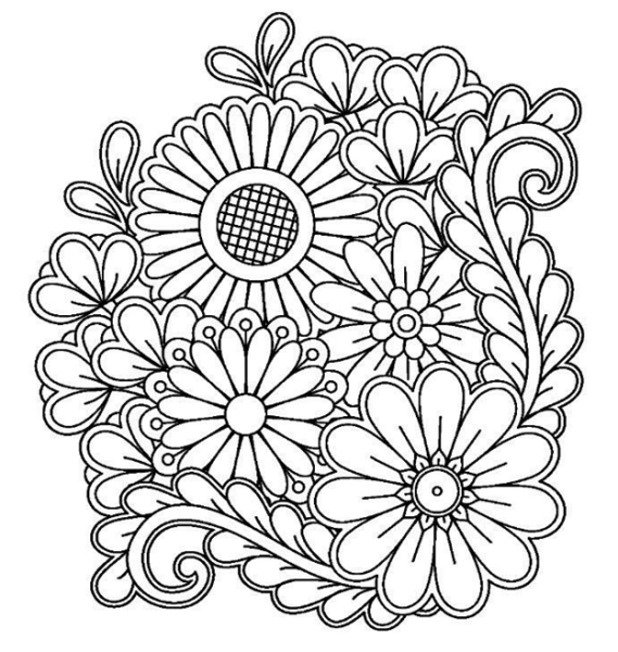 Раскраска антистресс в цвете