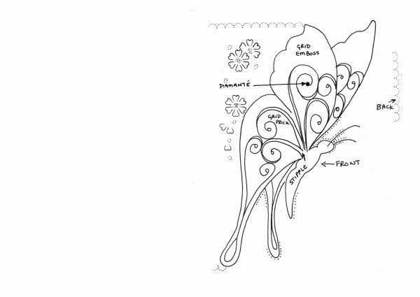 Бабочка трафарет для квиллинга