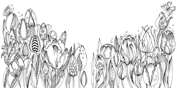 Раскраски для взрослых растения