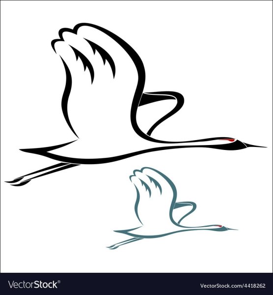 Трафарет журавлика для вырезания