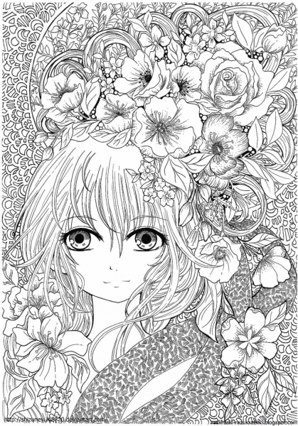 Раскраски для девочек сложные