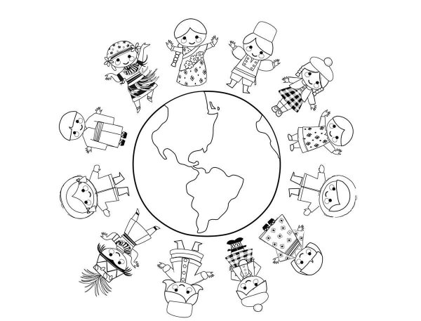 Мир раскраска для детей