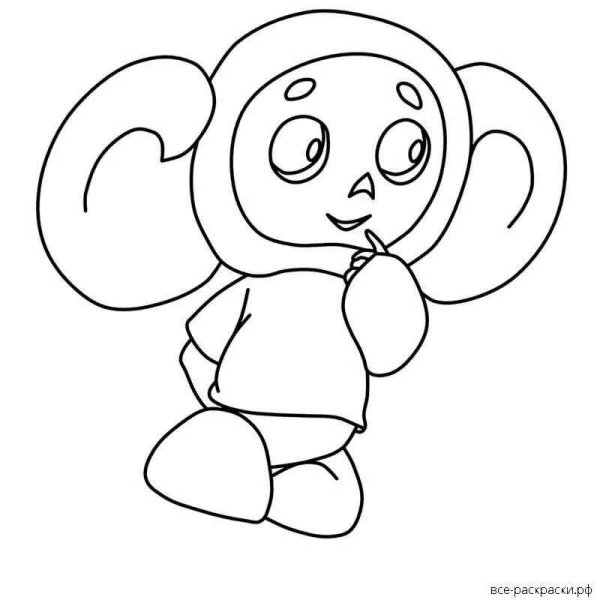 Рисунок Чебурашки для раскрашивания