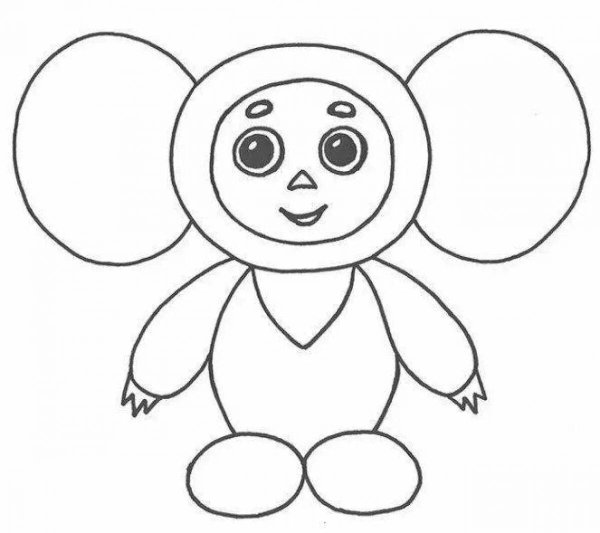 Чебурашка картинки раскраски