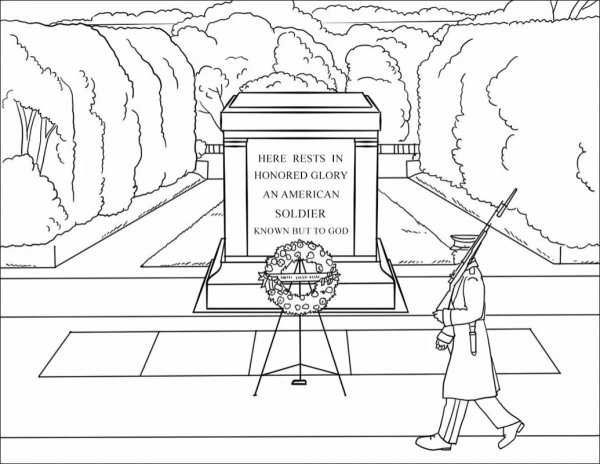 Памятник неизвестному солдату раскраска