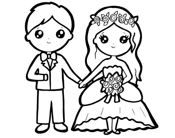 Свадьба раскраска для детей