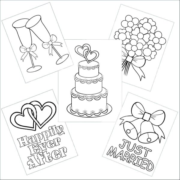 Открытка на свадьбу нарисовать