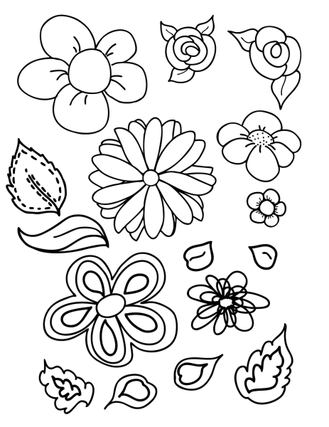 Цветочки для аппликации шаблоны