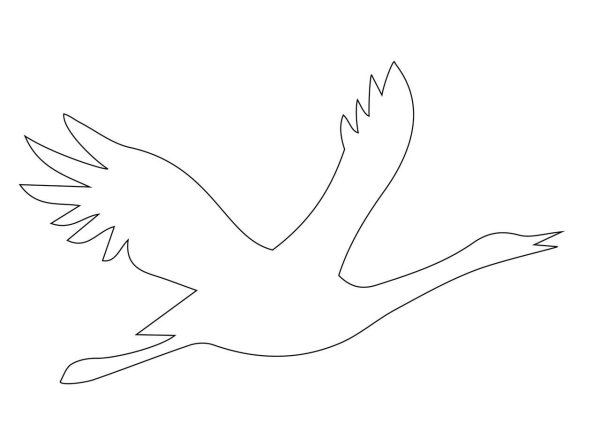 Трафарет журавлика для вырезания