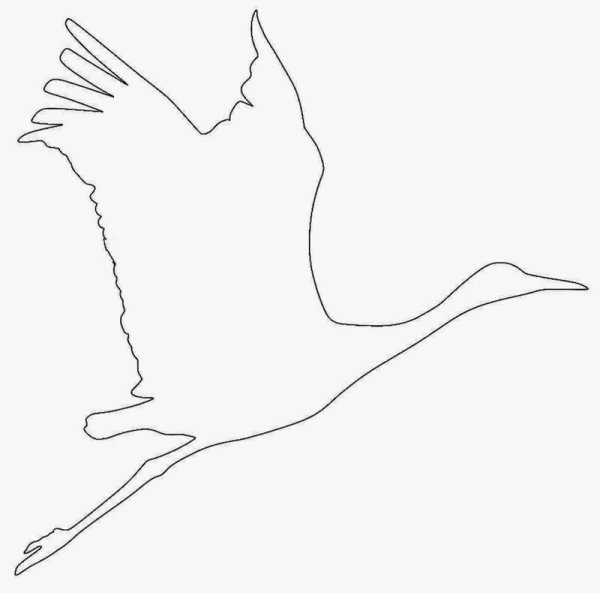 Трафарет журавлика для вырезания