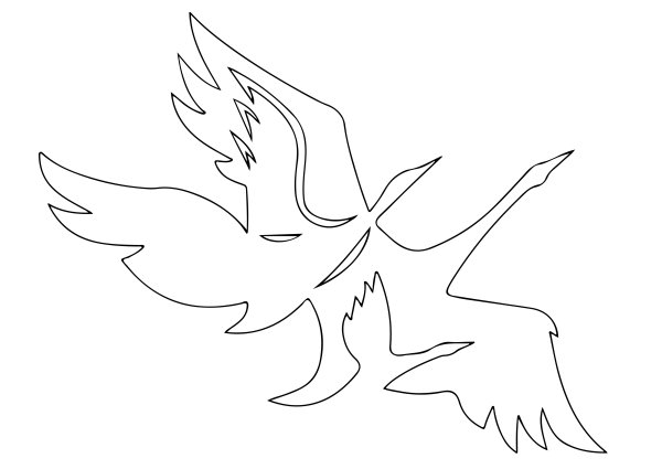 Трафарет журавлика для вырезания