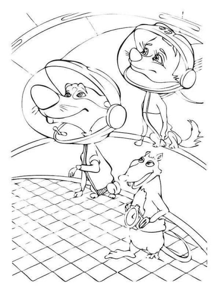 Белка и стрелка раскраска