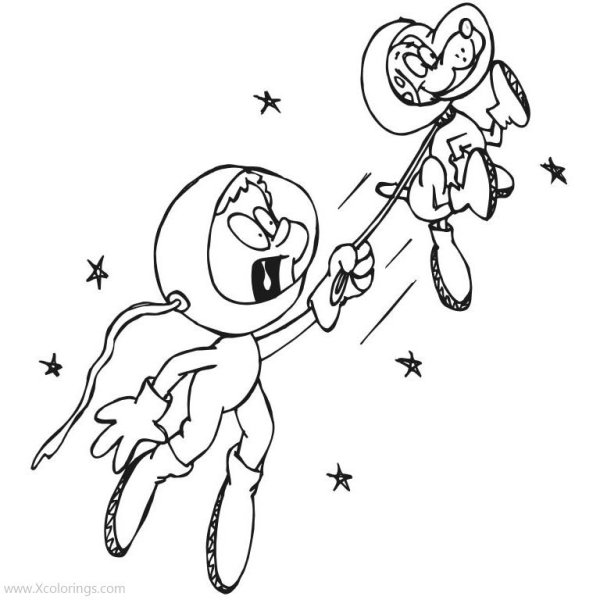 Собаки в космосе раскраска для детей