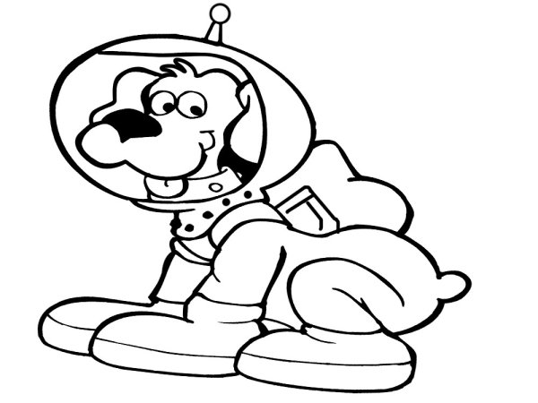 Собака в космосе раскраска