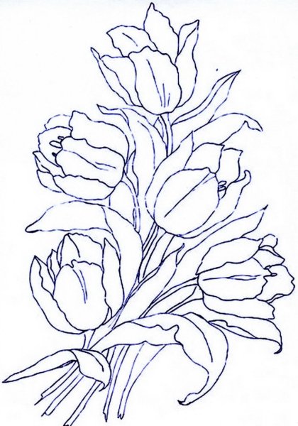 Эскизы для батика цветы