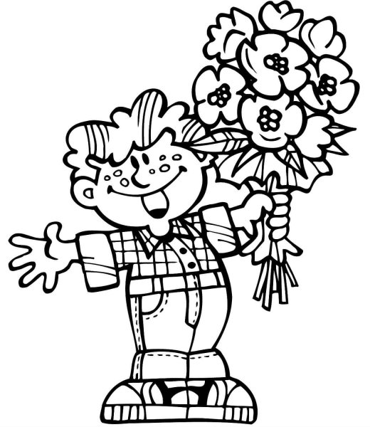 Открытка на день учителя раскраска