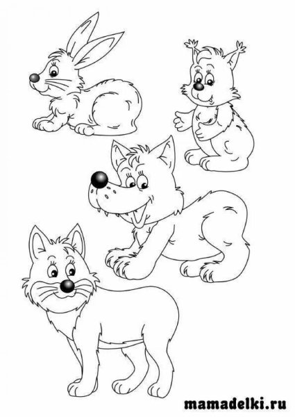 Рисунки диких животных для детей