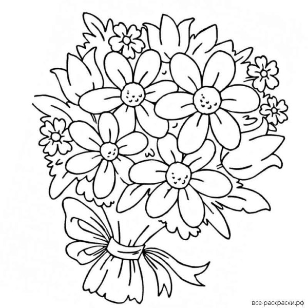 Раскраска букет цветов