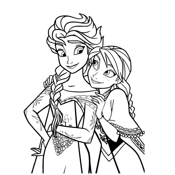 Раскраска Анна и Эльза Холодное сердце 2