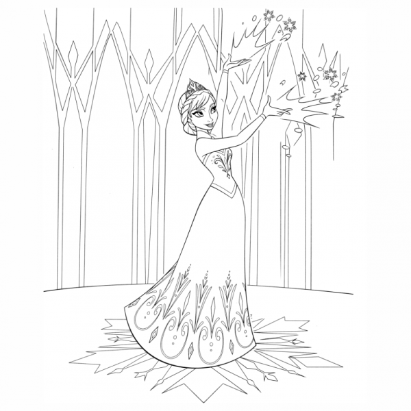 Раскраска Холодное сердце замок Эльзы