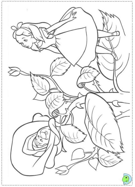 Алиса в стране чудес Дисней раскраска