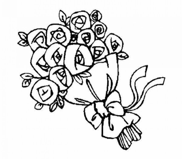 Букет раскраска