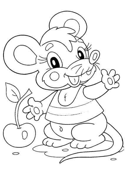 Мышка раскраска для детей