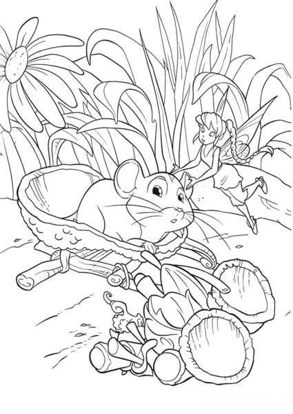 Мышка Сказочная раскраска