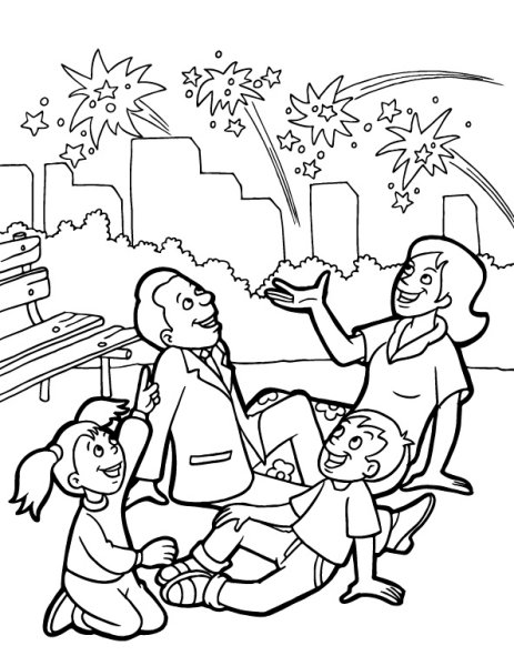 Раскраска семейный праздник