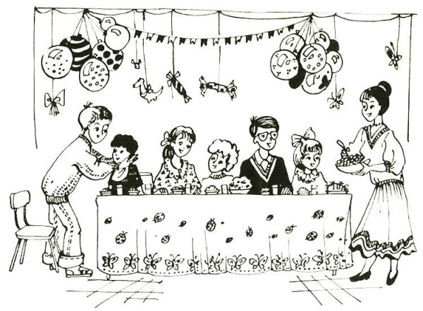 Застолье раскраска