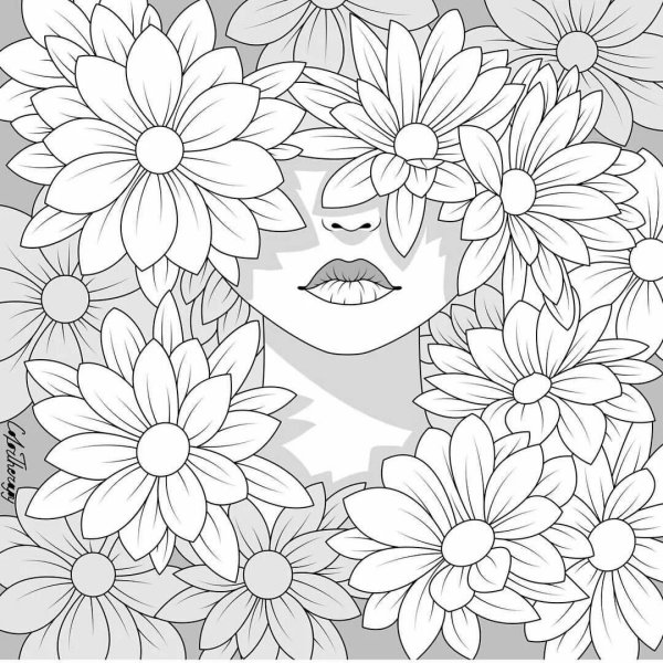 Раскраска антистресс "цветы"