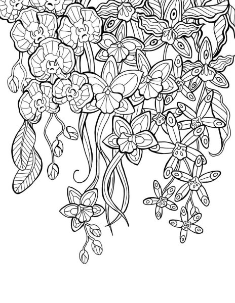 Цветы для раскрашивания мелкие