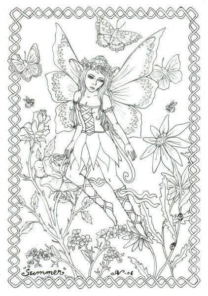 Принцесса и Эльф раскраска