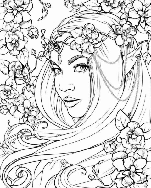 Раскраски для девочек портреты девушек