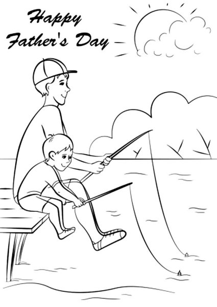 Раскраска рыбалка