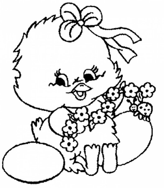 Пасхальный цыпленок раскраска