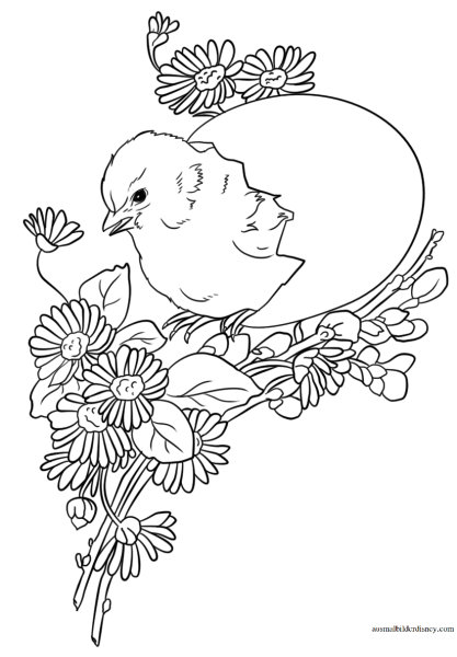 Раскраски пасхальные для детей с цыплятами