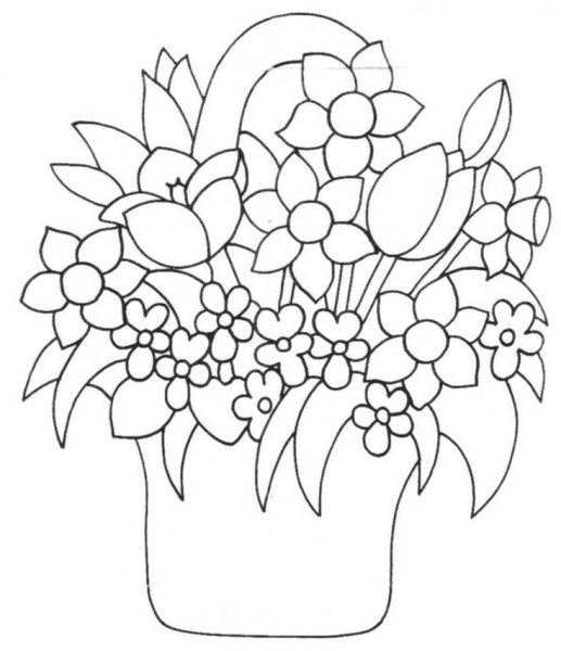 Весенний букет раскраска