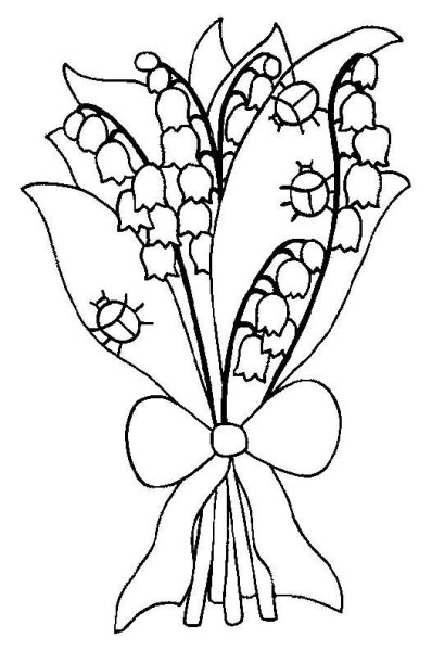 Букет весенних цветов раскраска