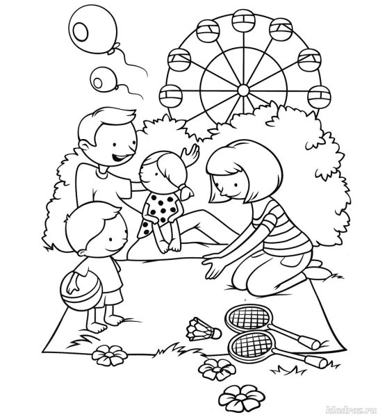 День защиты детей раскраска для детей