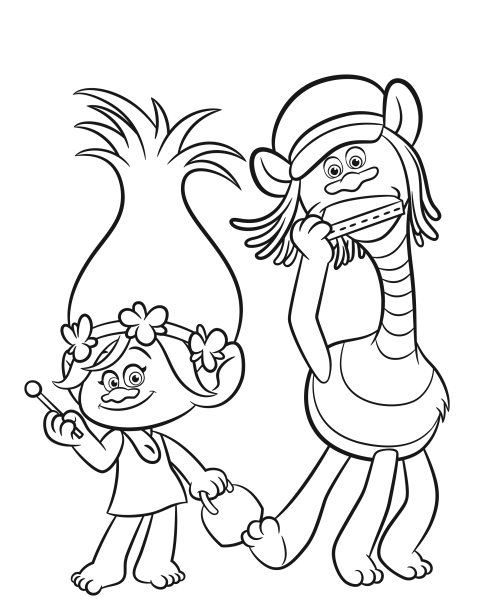 Раскраски Тролли мировой тур Купер